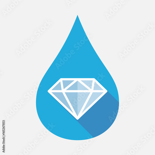 Isolated water drop with a diamond