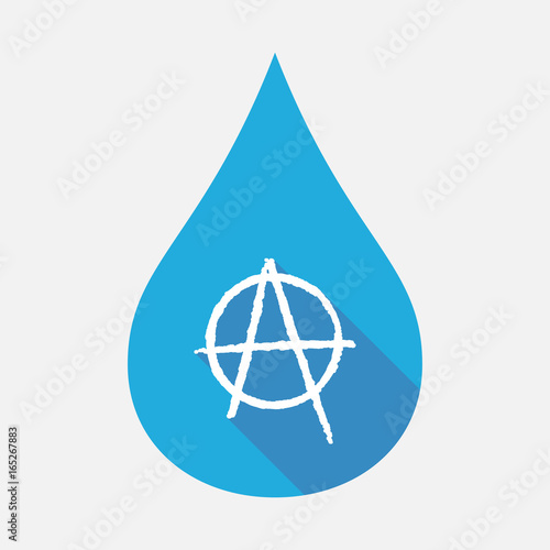 Isolated water drop with an anarchy sign