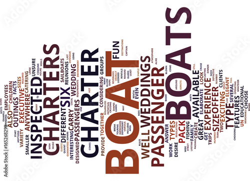 THE DEFINITIVE GUIDE TO BOAT CHARTERS AND RENTALS Text Background Word Cloud Concept