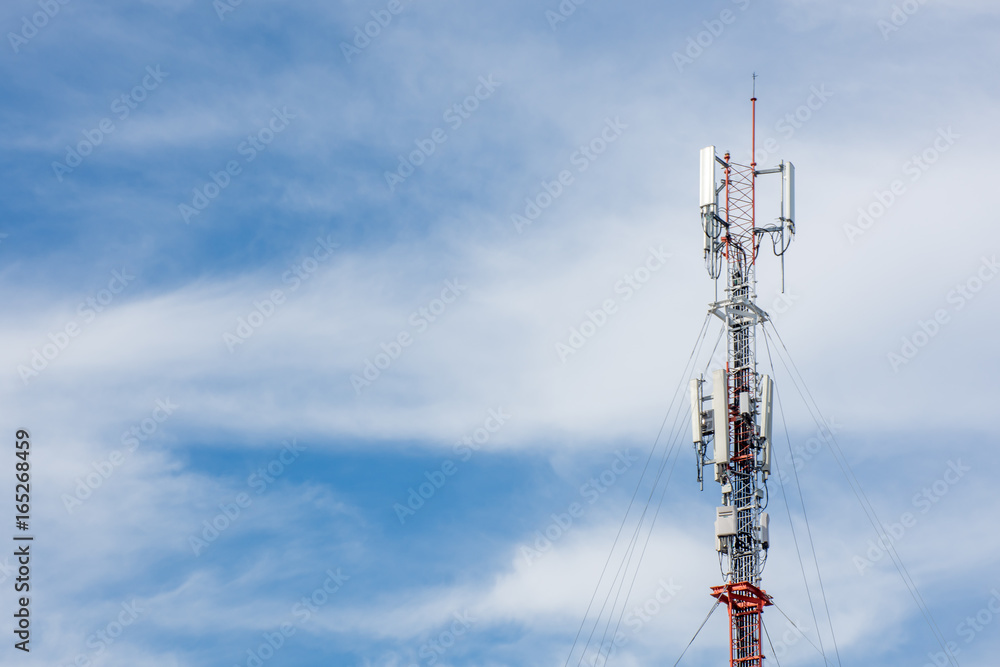 Communication pole with sky Communication pole with sky