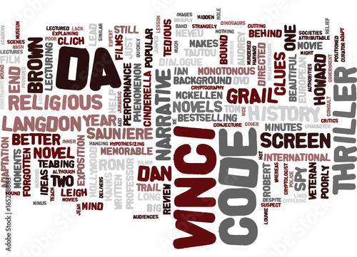 THE DA VINCI CODE DVD REVIEW Text Background Word Cloud Concept