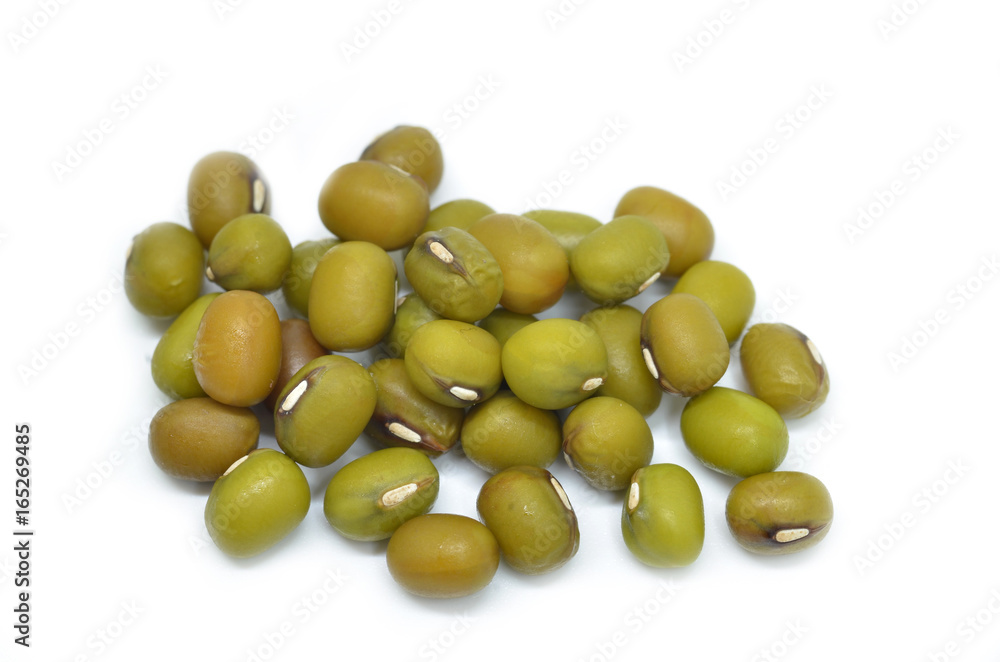 Pile of raw green mung beans Pile of raw green mung beans