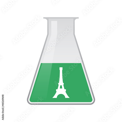 Quadro su tela Isolated chemical flask with   the Eiffel tower