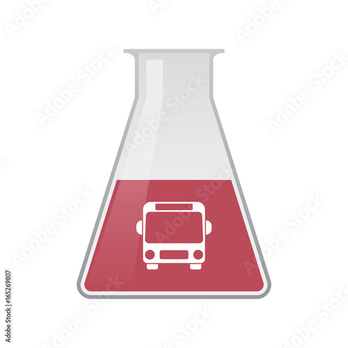 Isolated chemical flask with  a bus icon