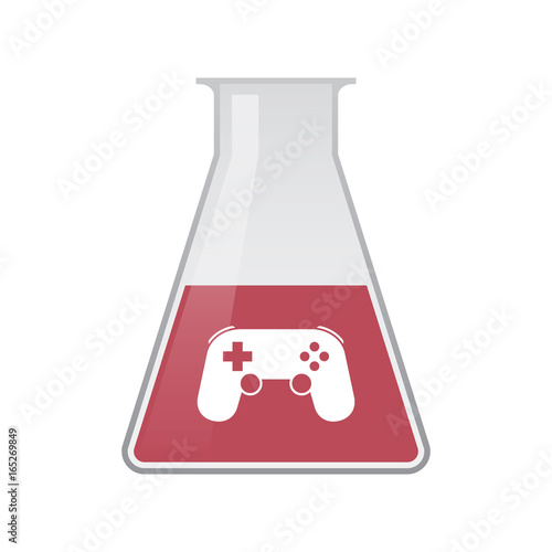 Isolated chemical flask with  a game pad