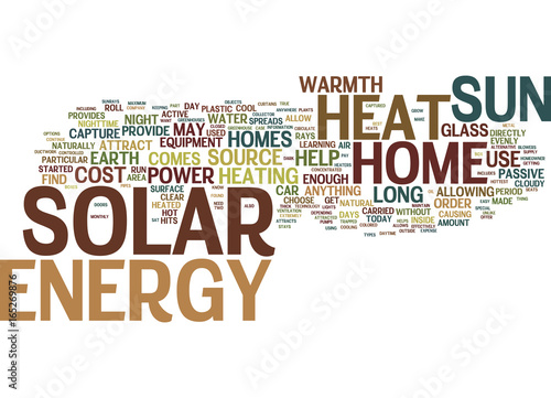 THE COST OF SOLAR ENERGY Text Background Word Cloud Concept