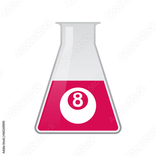 Isolated chemical flask with  a pool ball