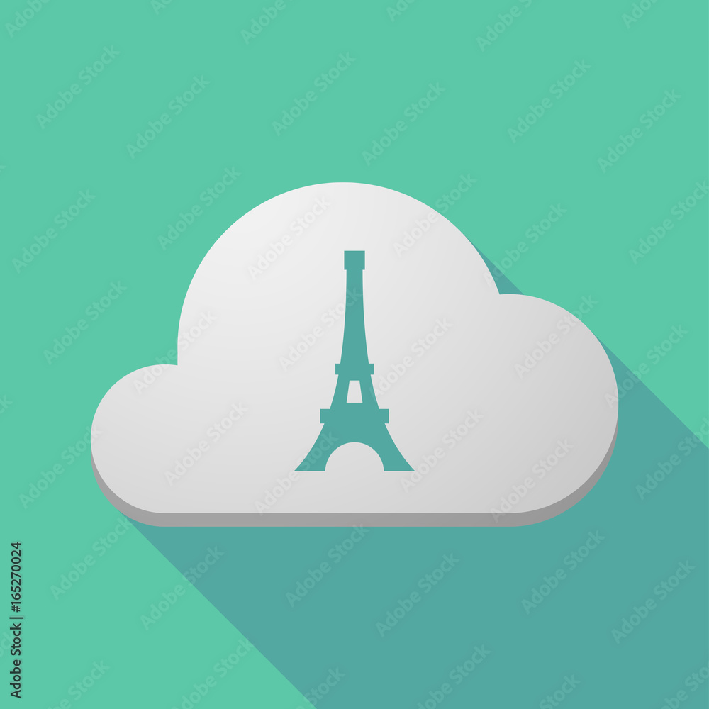 Obraz premium Long shadow cloud with the Eiffel tower