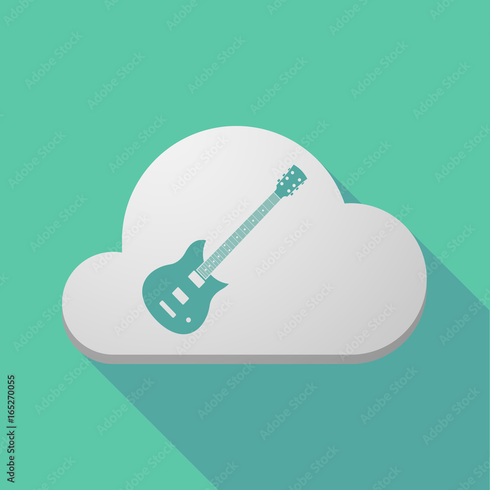 Long shadow cloud with an electric guitar Long shadow cloud with an electric guitar