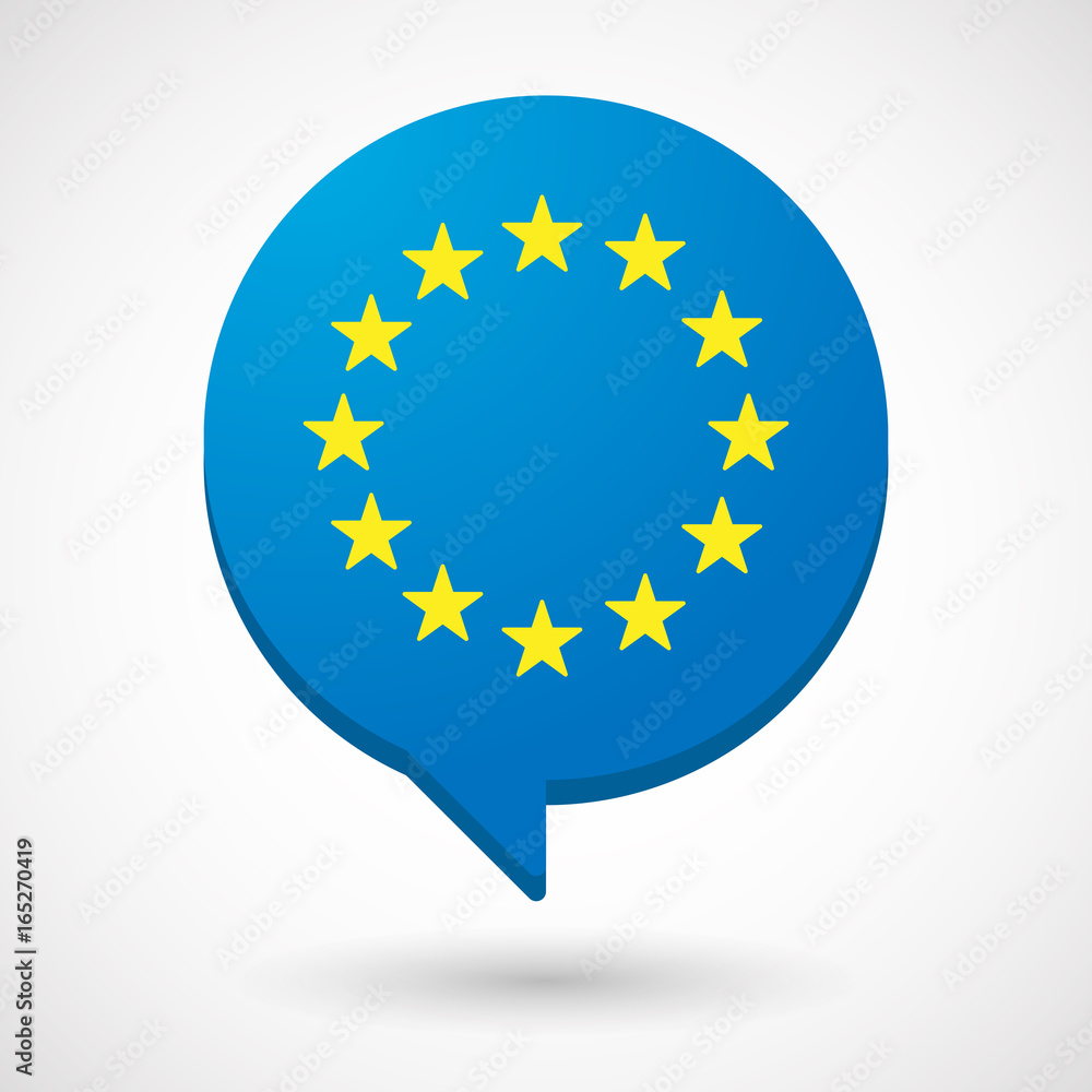 Isolated comic balloon with  the EU flag stars