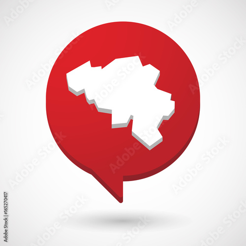 Isolated comic balloon with  the map of Belgium