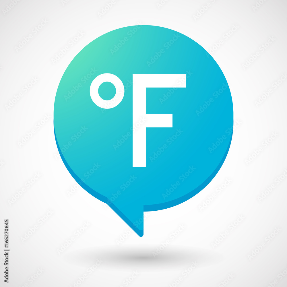 Isolated comic balloon with a farenheith degrees sign Isolated comic balloon with a farenheith degrees sign