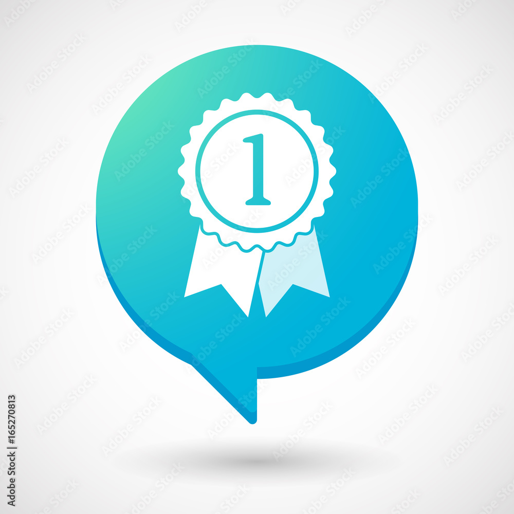 Isolated comic balloon with a ribbon award Isolated comic balloon with a ribbon award