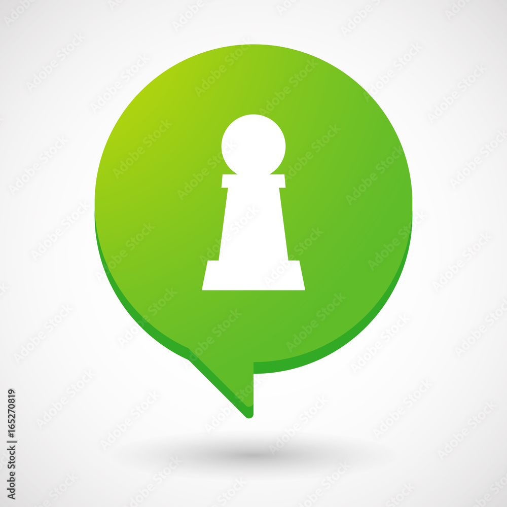 Isolated comic balloon with a pawn chess figure Isolated comic balloon with a pawn chess figure