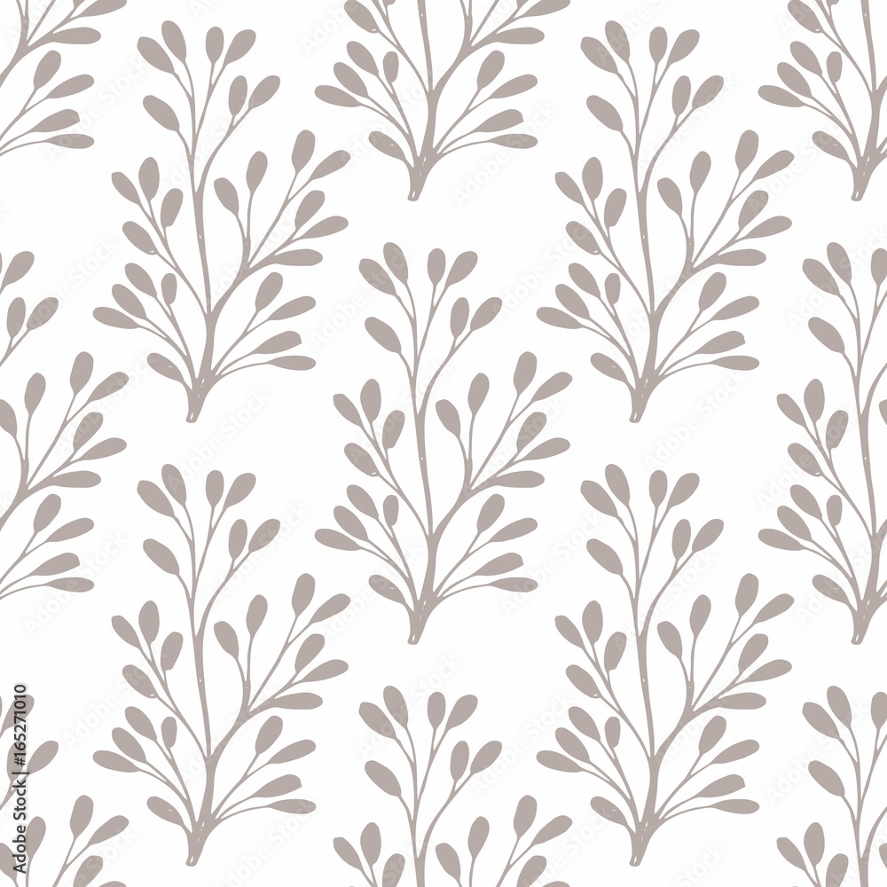 Fototapeta premium Vector seamless pattern with small stylized plants for design