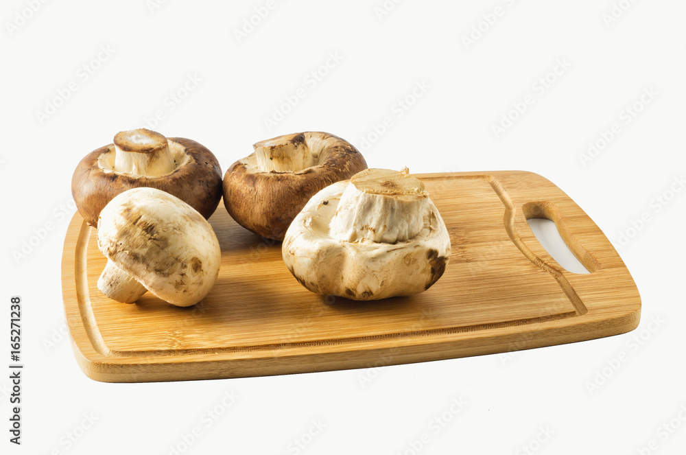 Champignons on white isolated background Champignons on white isolated background