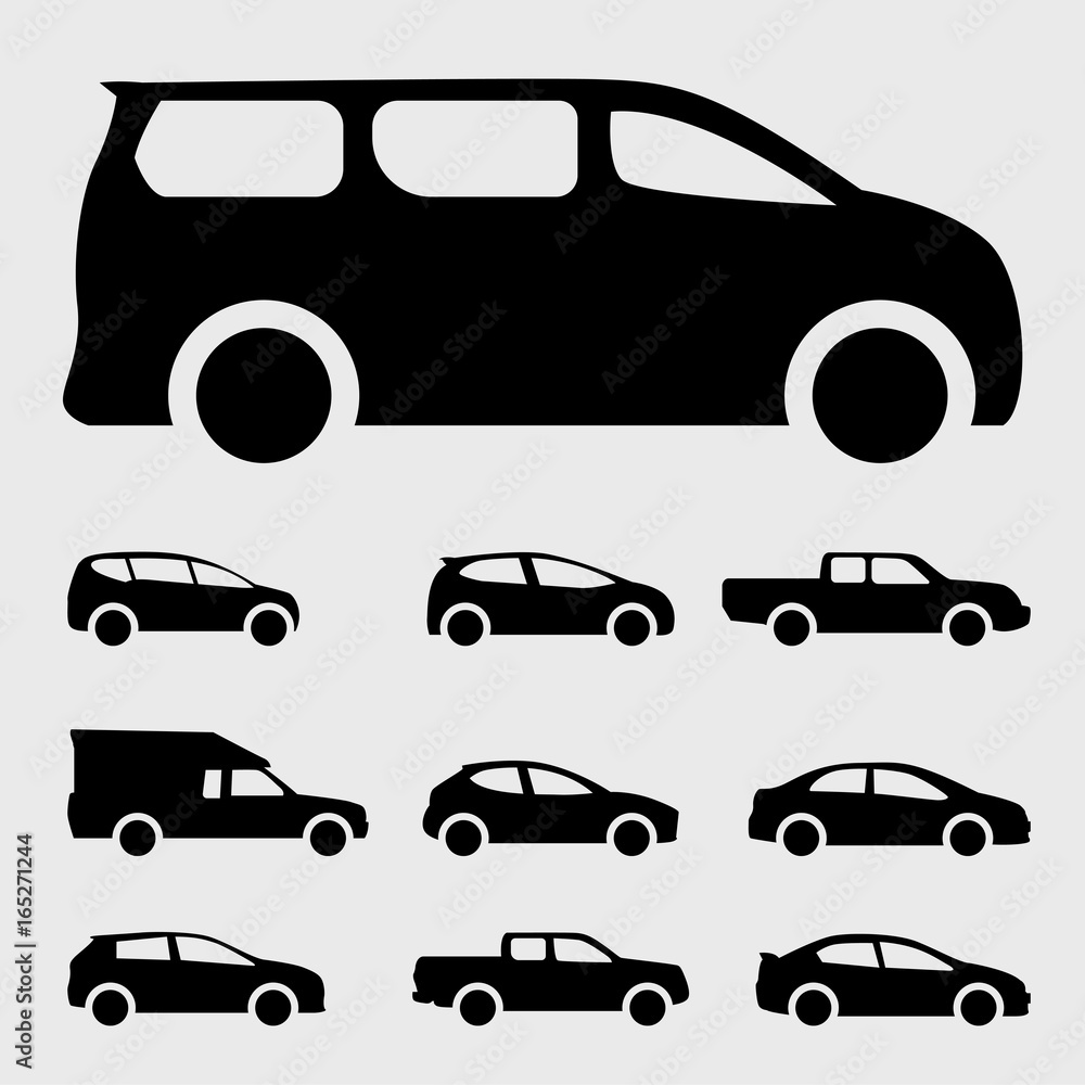 cars icon black vector illustration