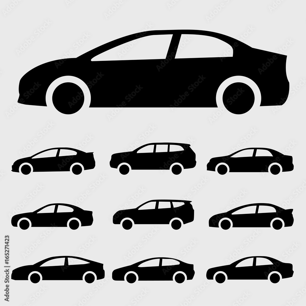 icons cars vector set