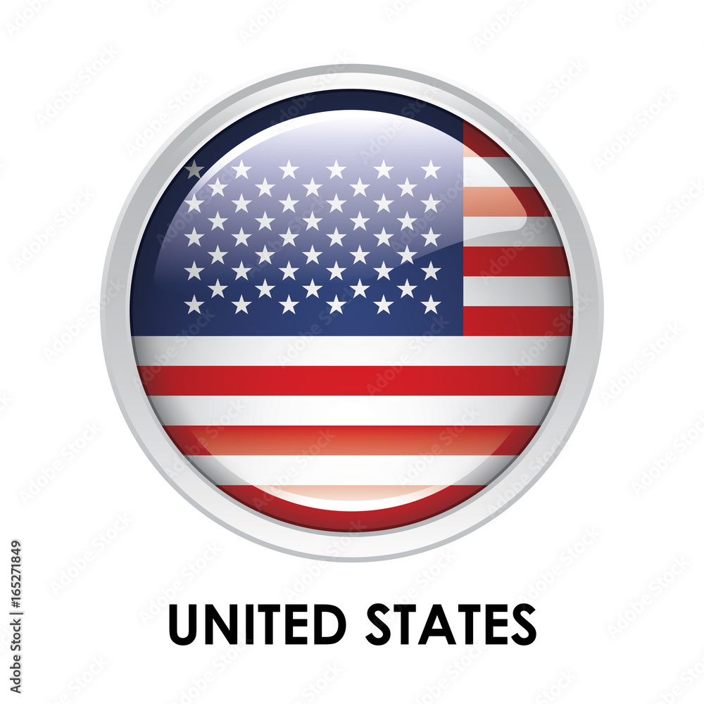 Round flag of United States Round flag of United States