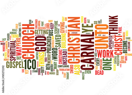 THE CARNAL CHRISTIAN Text Background Word Cloud Concept