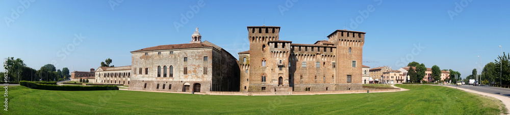 Panoramic view of the medieval St George Castle in Mantua (Mantova), Italy