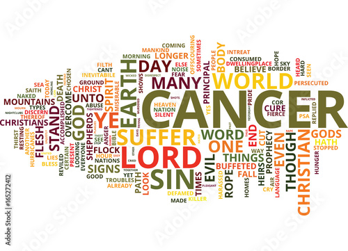 THE CANCER OF SIN WHY DO CHRISTIAN SUFFER Text Background Word Cloud Concept