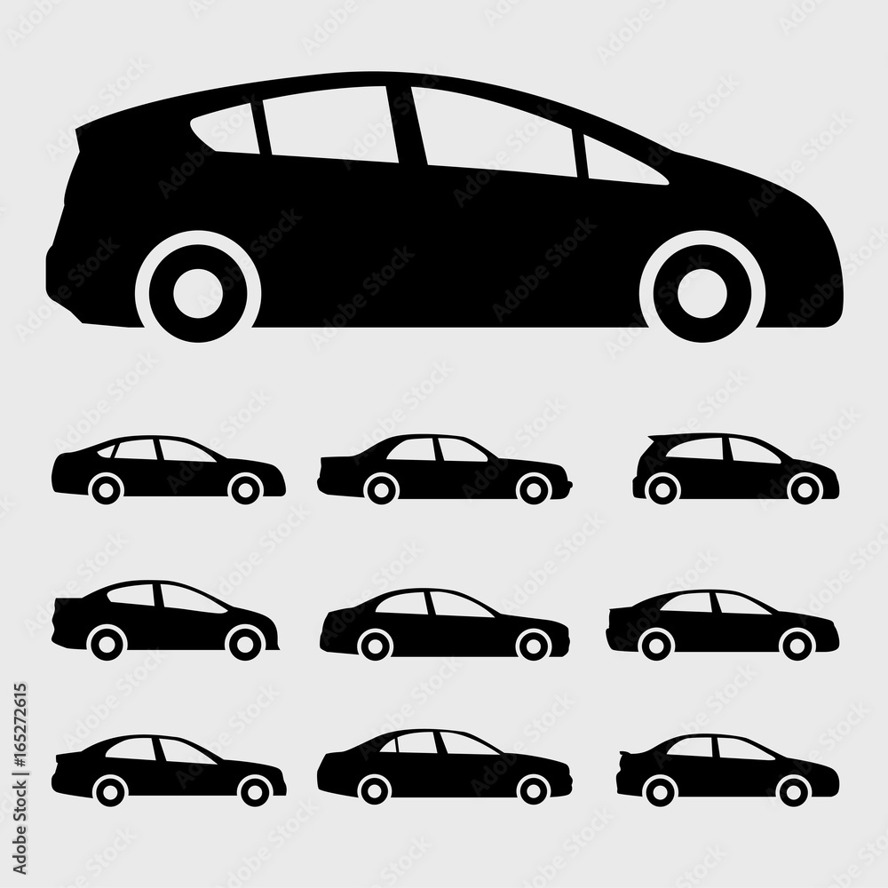 car icon vector illustration set