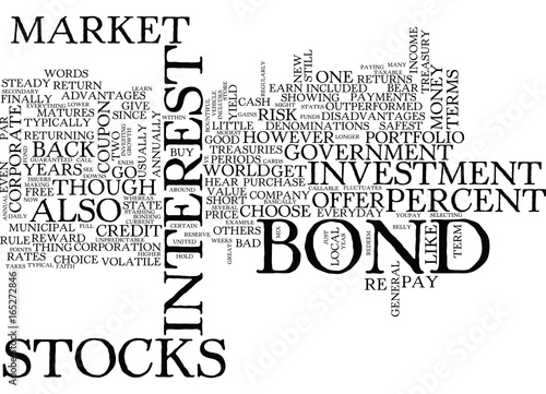 THE BOND MARKET AND HOW YOU CAN BENEFIT Text Background Word Cloud Concept