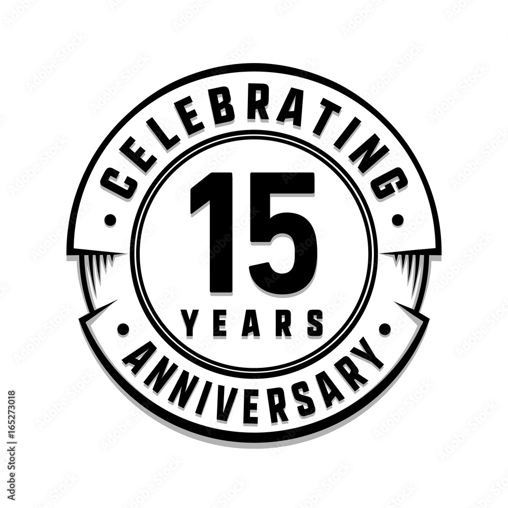 15 years anniversary logo template. Vector and illustration.
