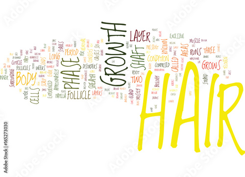 THE BIOLOGY BEHIND HAIR GROWTH Text Background Word Cloud Concept