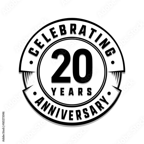 20 years anniversary logo template. Vector and illustration.
