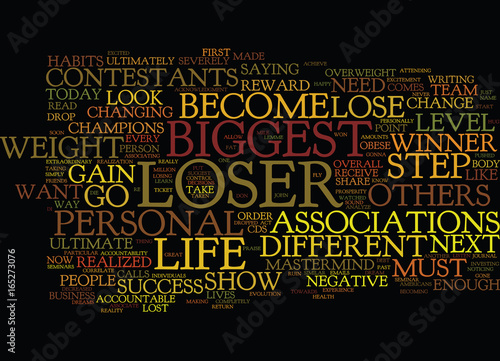 THE BIGGEST LOSER Text Background Word Cloud Concept