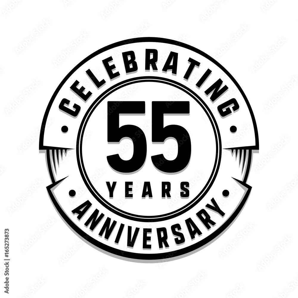 55 years anniversary logo template. Vector and illustration.
