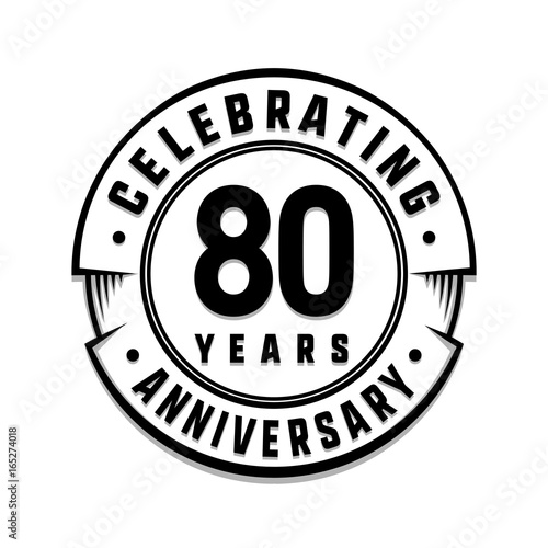 80 years anniversary logo template. Vector and illustration.
