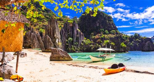 Island hopping - inceredible tropical nature of  El Nido, wild beauty of Philippines island