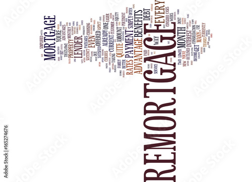 THE BENEFITS OF REMORTGAGE Text Background Word Cloud Concept