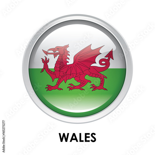 Round flag of Wales