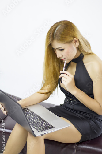office girl with computer