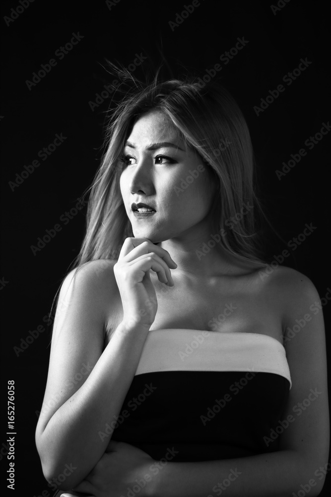 girl with black and white color girl with black and white color