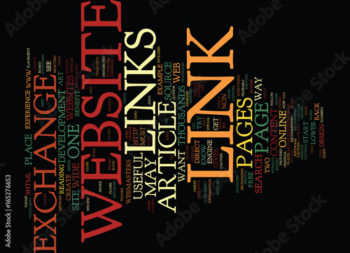 THE ART OF LINK EXCHANGE Text Background Word Cloud Concept