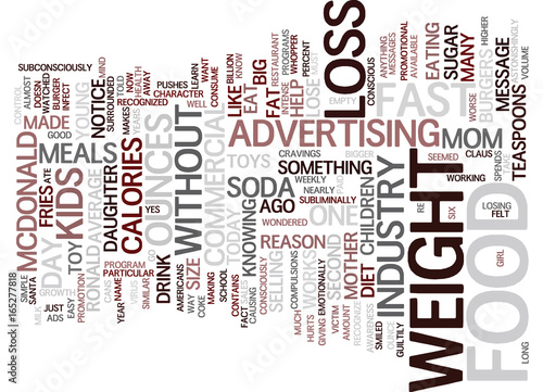 THE ADS MADE ME EAT Text Background Word Cloud Concept