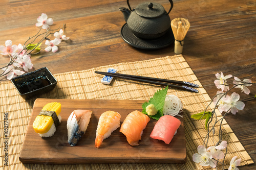 Japanese food Sashimi Sushi set