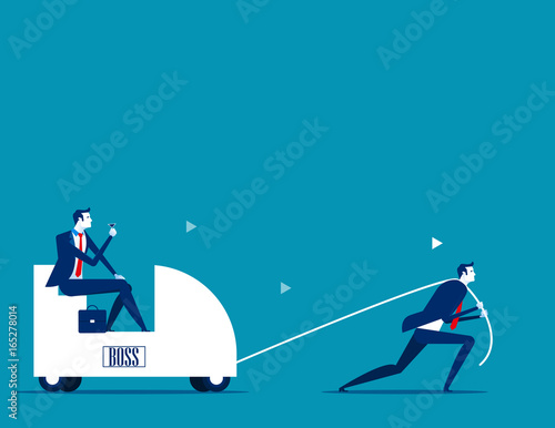 Pull chief. Business person worker. Concept business vector illustration.