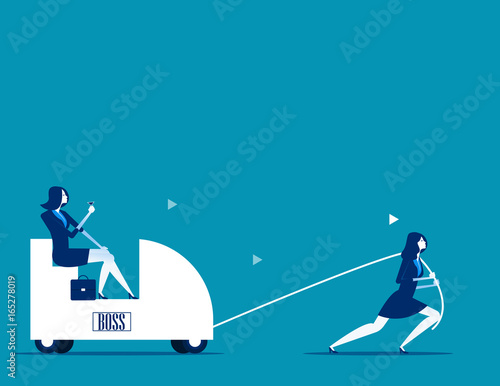 Pull chief. Business person worker. Concept business vector illustration.