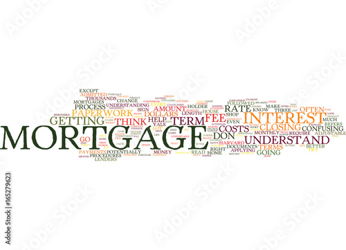 TERMS EVERY MORTGAGE HOLDER SHOULD KNOW Text Background Word Cloud Concept photo