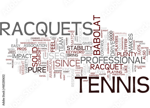 TENNIS RACQUETS Text Background Word Cloud Concept