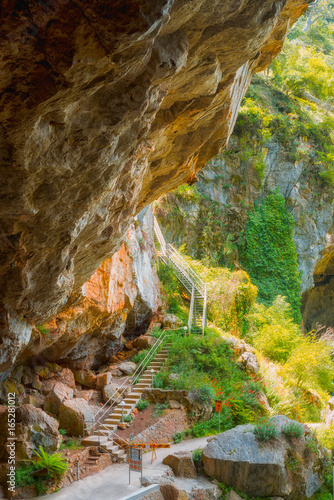 Jenolan caves entrance. Jenolan caves are very popular tourist destination in NSW, Australia. photo