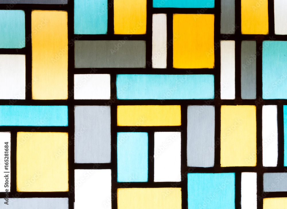 Image of a multicolored stained glass window - obrazy, fototapety, plakaty 