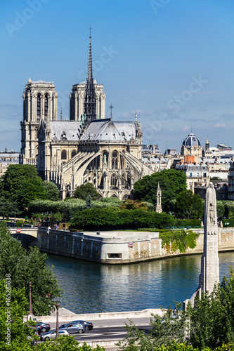 Notre Dame de Paris Cathedral on the Cité Island. Paris, France
