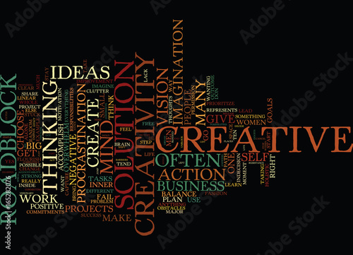 TEN ROADBLOCKS TO CREATIVE SUCCESS Text Background Word Cloud Concept